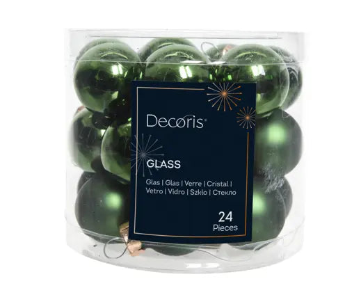 Kerstballen glas shiny,matt mix