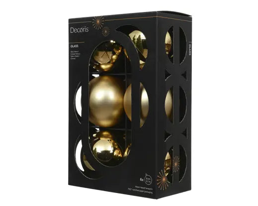 Kerstballen glas mix Goud