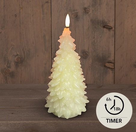 Kaars kerstboom wax 3D vlam keuze uit diverse kleuren