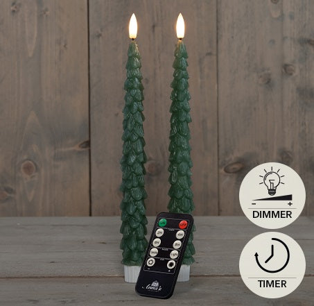 Dinerkaars kerstboom wax 3D vlam (keuze uit diverse kleuren)