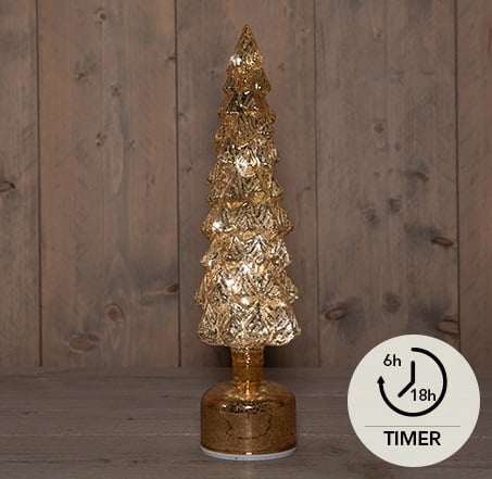 Kerstboompje glas draaiend Led