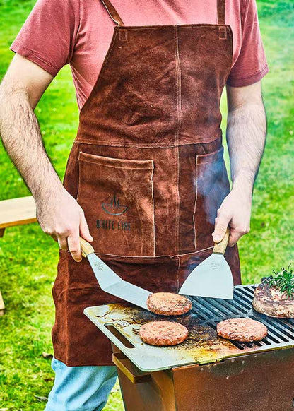 White Fire Spatelset – 2 stuks met Eiken Handvat