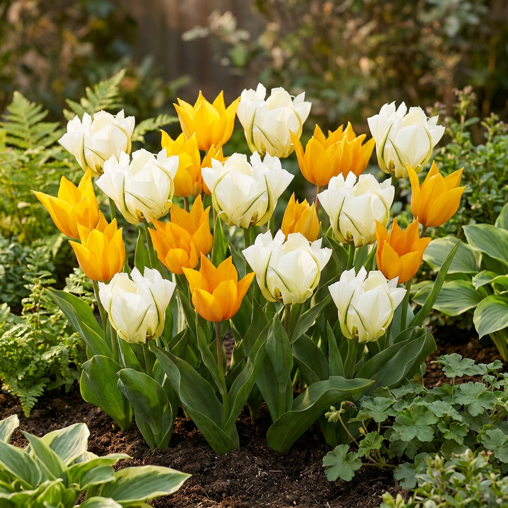 60x Tulipa Sunbath - Tulp Sunbath - Geel en Wit - Voorjaarsbloeier - Bolmaat 11/12