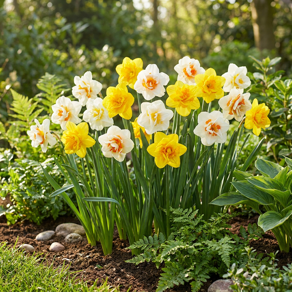 40x Narcissus Double mix - Gevulde narcis mix - Geel en Wit - Voorjaarsbloeier - Bolmaat 12/14