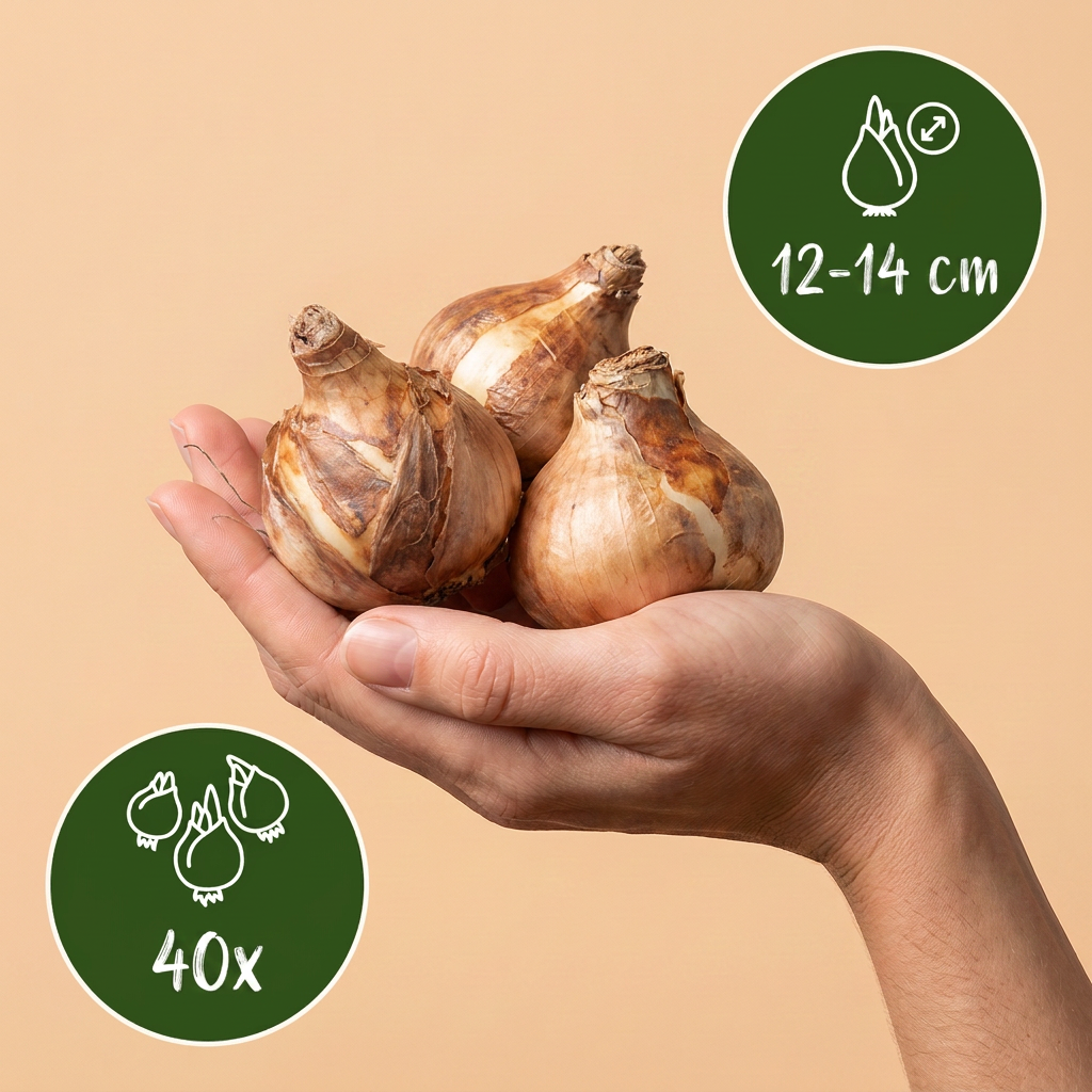 40x Narcissus Double mix - Gevulde narcis mix - Geel en Wit - Voorjaarsbloeier - Bolmaat 12/14