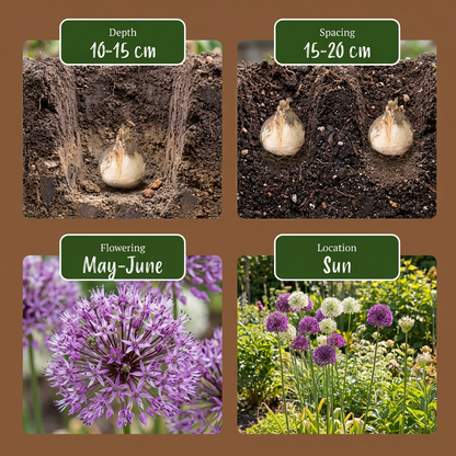 60x Allium Purple - White Mix - Sierui paars-wit mengsel - Paars en Wit - Zomerbloeier - Bolmaat 10/12